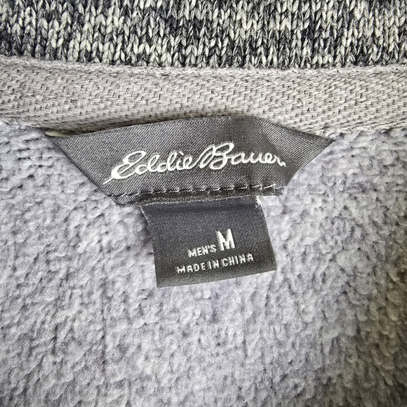 Eddie Bauer Men's Gray Long Sleeve 1/4 Zip Sweater Adventure Hiking WeekendSizeM - Picture 12 of 13
